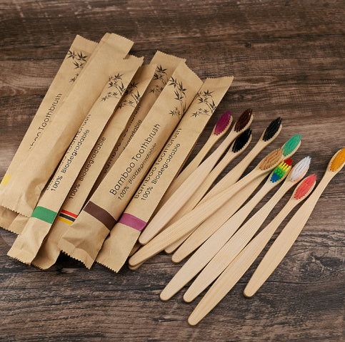 set de cepillos de Bambu ecologicos y 100% Biodegradables